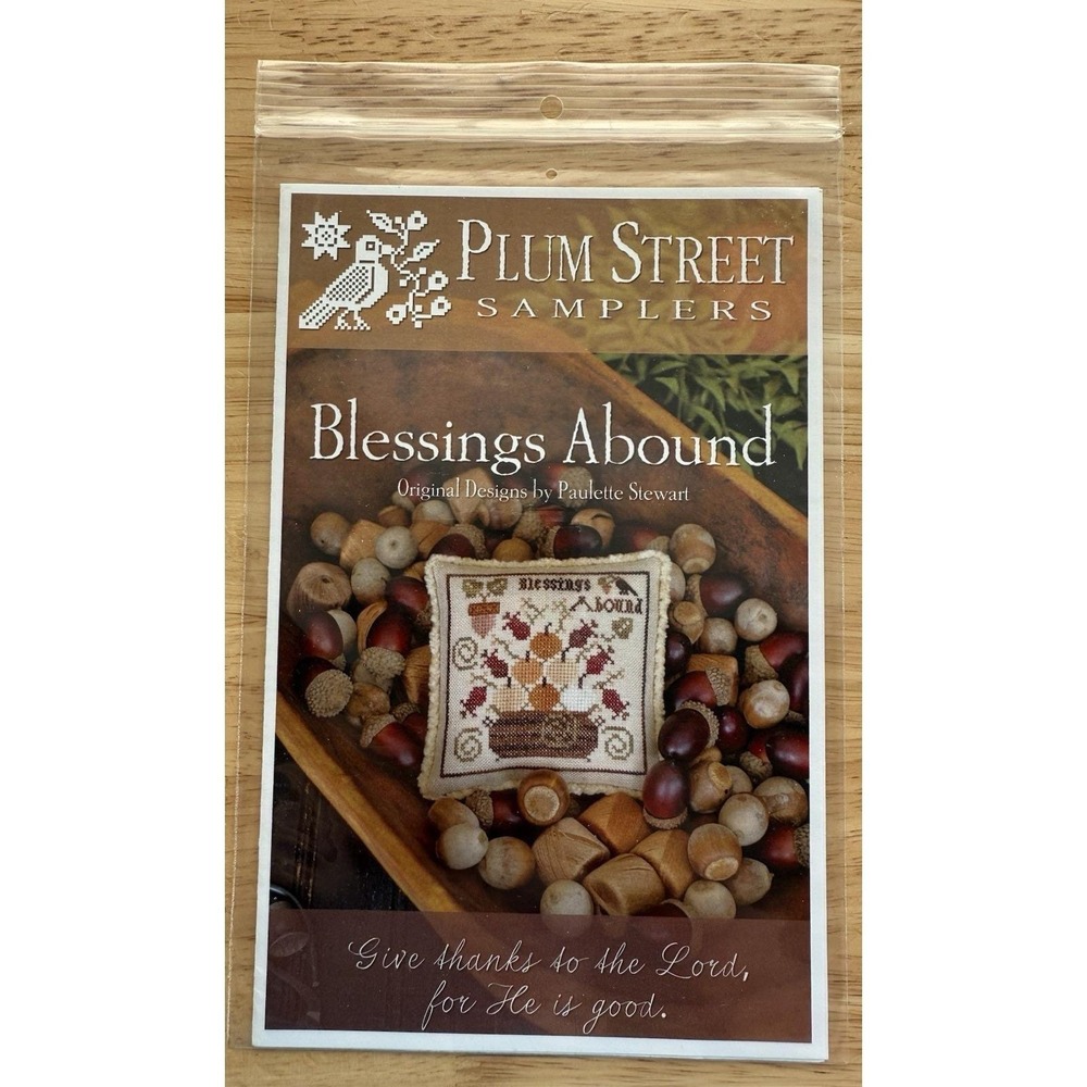 Plum Street Samplers BLESSINGS‎ ABOUND Cross Stitch Pattern Chart